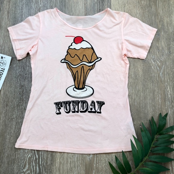 Tequila Sunrise Couture Tops - NWT Funday Ice Cream Sundae T-shirt | Size XS